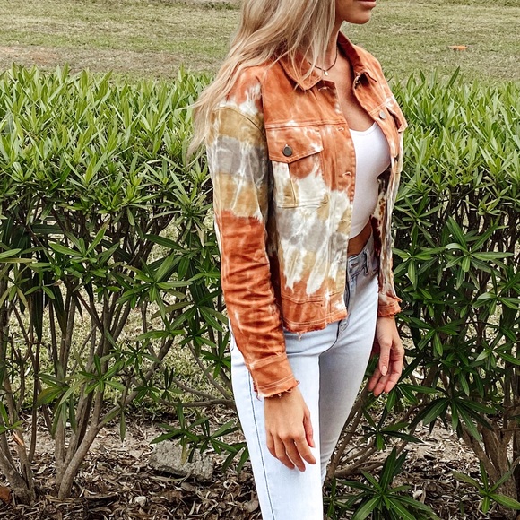 Tie dye raw hem crop jacket - Picture 7 of 7